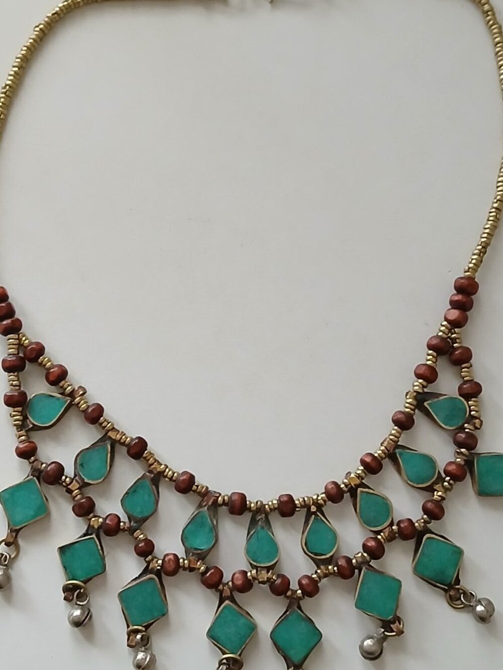Turquoise beaded necklace handmade